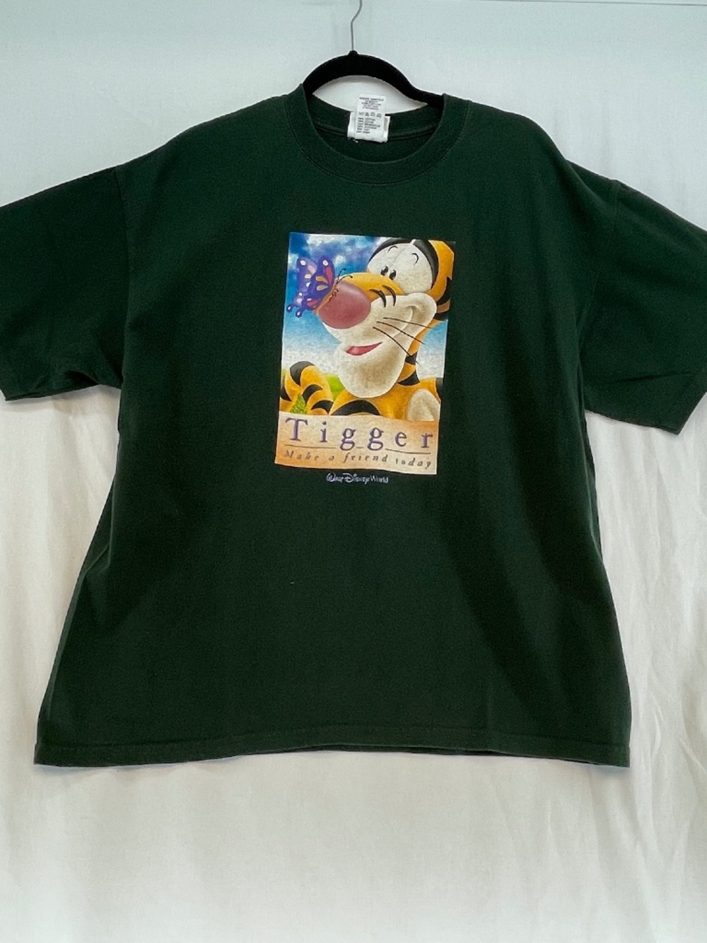 Tigger Disney Graphic T-Shirt Green Unisex Women’s Size Large - VINTAGE